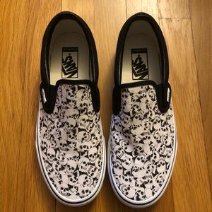 Vans skeleton custom slip ons